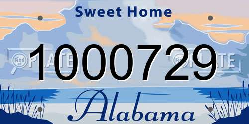 1000729 Alabama License Plate