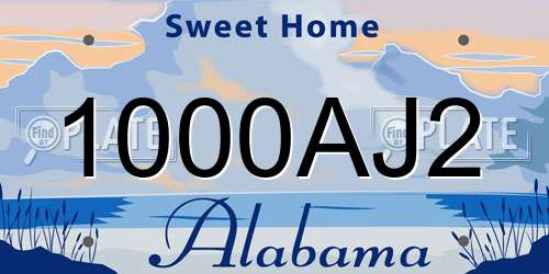 1000AJ2 Alabama License Plate