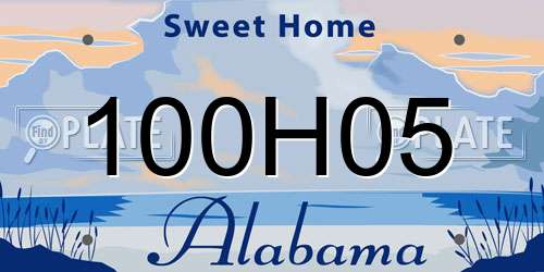 100H05 Alabama License Plate