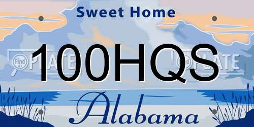 100HQS Alabama License Plate