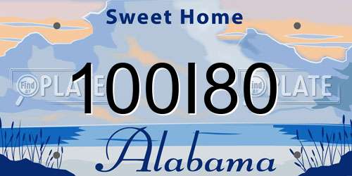100I80 Alabama License Plate