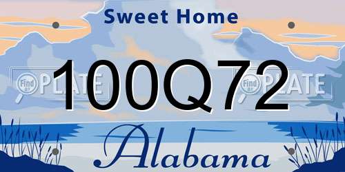 100Q72 Alabama License Plate