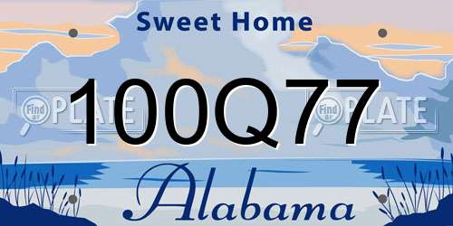 100Q77 Alabama License Plate