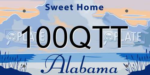 100QTT Alabama License Plate