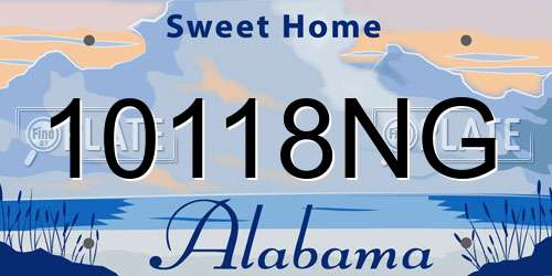 10118NG Alabama License Plate
