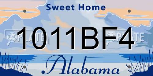 1011BF4 Alabama License Plate