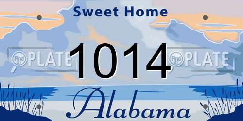 1014 Alabama License Plate