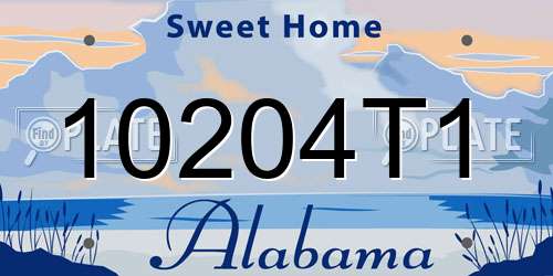 10204T1 Alabama License Plate