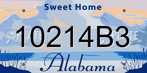 10214B3 Alabama License Plate