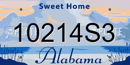 10214S3 Alabama License Plate