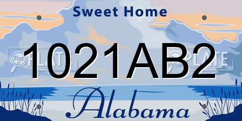 1021AB2 Alabama License Plate