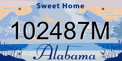 102487M Alabama License Plate