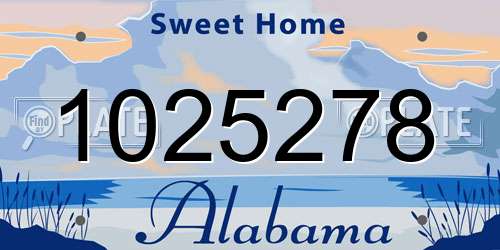 1025278 Alabama License Plate