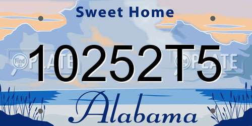 10252T5 Alabama License Plate