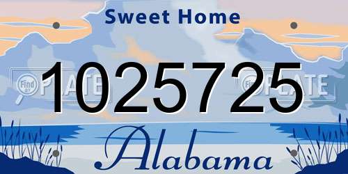 1025725 Alabama License Plate