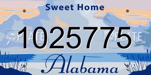 1025775 Alabama License Plate