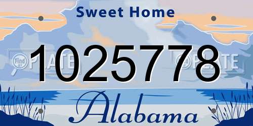 1025778 Alabama License Plate