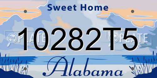 10282T5 Alabama License Plate