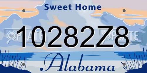 10282Z8 Alabama License Plate