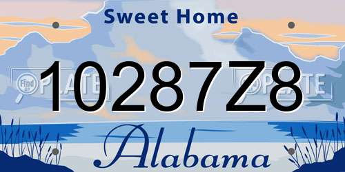 10287Z8 Alabama License Plate