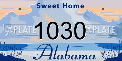 1030 Alabama License Plate