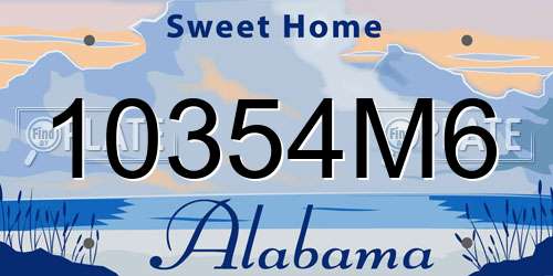 10354M6 Alabama License Plate