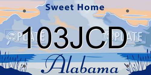 103JCD Alabama License Plate