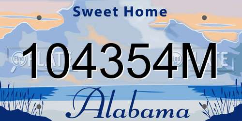 104354M Alabama License Plate