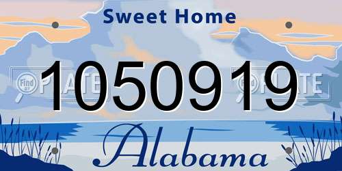 1050919 Alabama License Plate