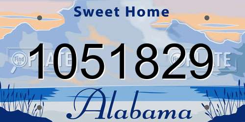 1051829 Alabama License Plate