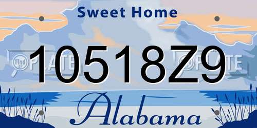 10518Z9 Alabama License Plate