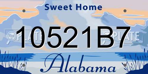 10521B7 Alabama License Plate