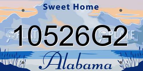 10526G2 Alabama License Plate