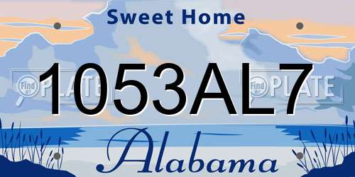 1053AL7 Alabama License Plate