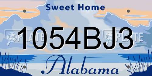 1054BJ3 Alabama License Plate