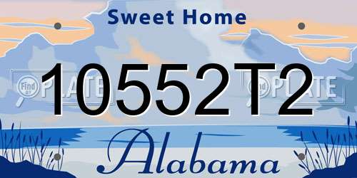 10552T2 Alabama License Plate
