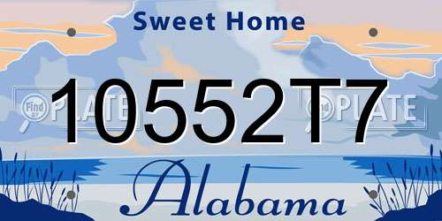 10552T7 Alabama License Plate