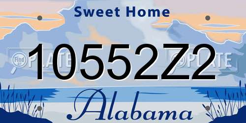 10552Z2 Alabama License Plate
