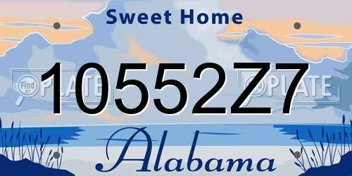 10552Z7 Alabama License Plate