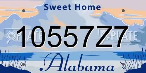 10557Z7 Alabama License Plate