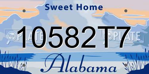 10582T7 Alabama License Plate