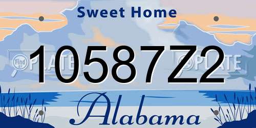 10587Z2 Alabama License Plate