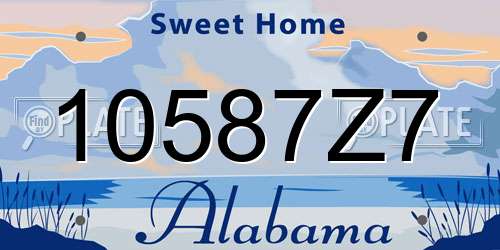 10587Z7 Alabama License Plate