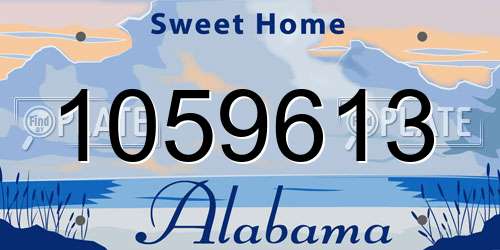 1059613 Alabama License Plate
