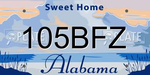 105BFZ Alabama License Plate