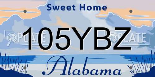 105YBZ Alabama License Plate