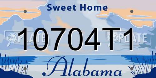 10704T1 Alabama License Plate