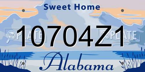 10704Z1 Alabama License Plate