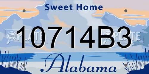 10714B3 Alabama License Plate