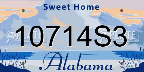 10714S3 Alabama License Plate